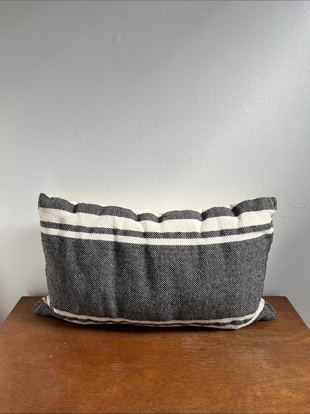Threshold Striped Black and Cream Lumbar Throw Pillow